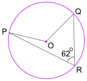 inscribed angle 62 on circumference